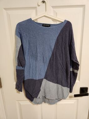 INC International Concepts Heathered Blue Knit Top